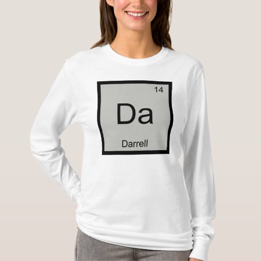 Darrell Name Chemistry Element Periodic Table T-shirt (Voorkant)