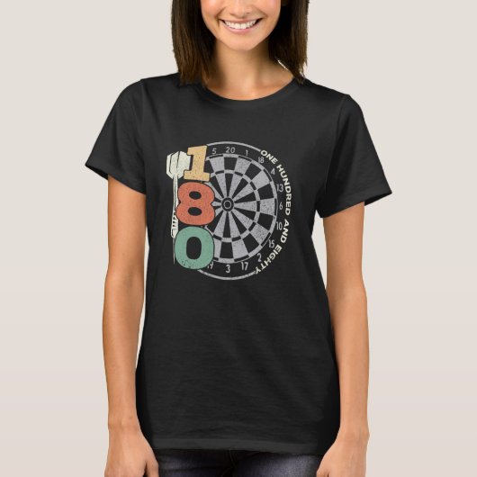 Dart 180 dartbord retro dart t-shirt (Voorkant)