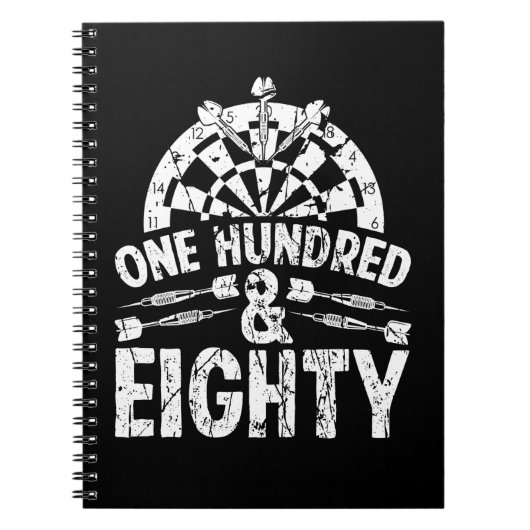 Dart 180 One hundret and 80 Darts Player Notitieboek (Voorkant)