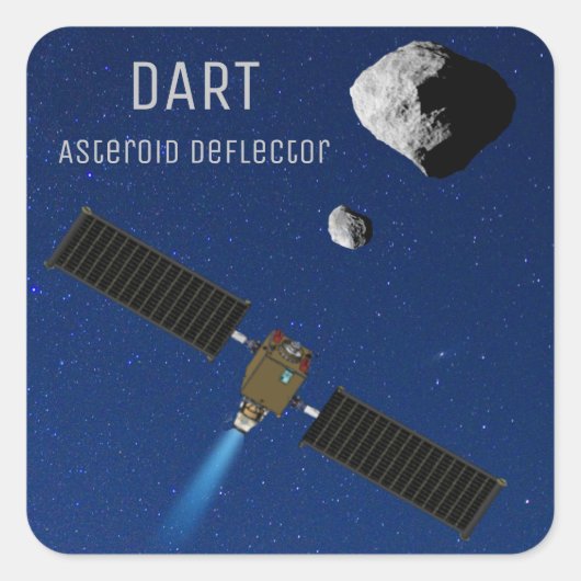 DART Asteroïde Deflecterende ruimtevaartuigen Vierkante Sticker (Voorkant)