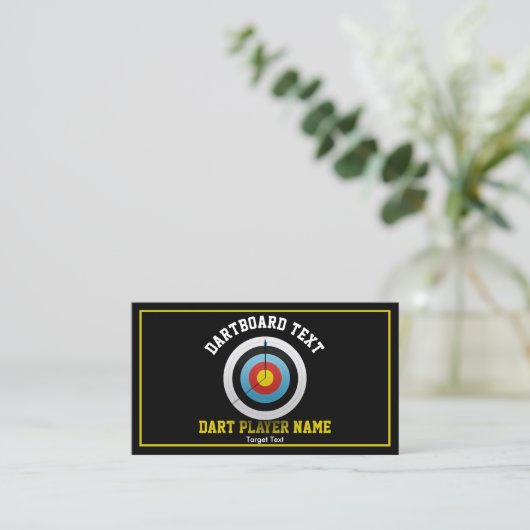Dart Board Black Visitekaartje (Staand voorkant)