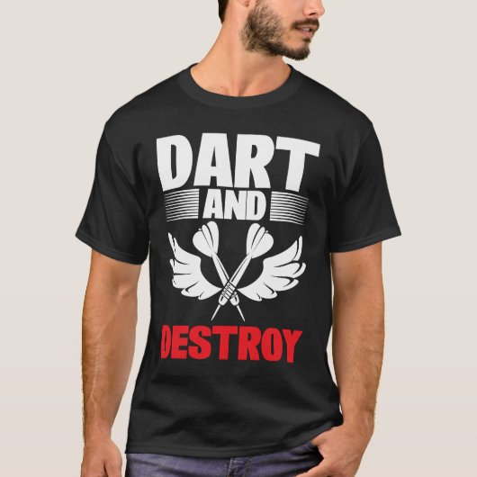 Dart Board Dart and Destroy Dar for Teams T-shirt (Voorkant)