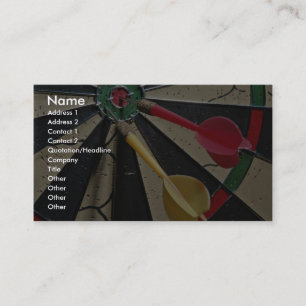 Dart board game visitekaartje