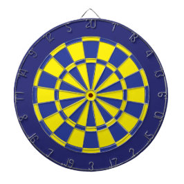 Dart Board: Geel, blauw en marineachtig Dartbord