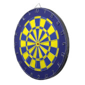 Dart Board: Geel, blauw en marineachtig Dartbord (Voorkant Rechts)