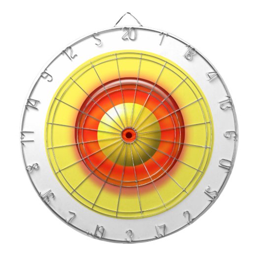 Dart Board - Gele en Rode Concentrische Cirkels Dartbord (Voorkant)