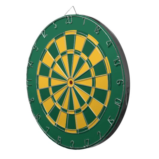 Dart Board: Goud, groen en donkergroen Dartbord (Voorkant Rechts)