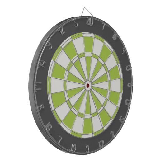 Dart Board: Grijs wit, Limoen en houtskool Dartbord (Voorkant Links)
