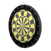 Dart Board: Lichtgeel, koolgrijs en zwart Dartbord (Voorkant Rechts)