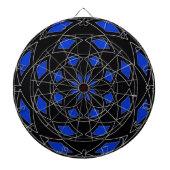 Dart Board met blauw zwart Abstract Design Dartbord (Voorkant)