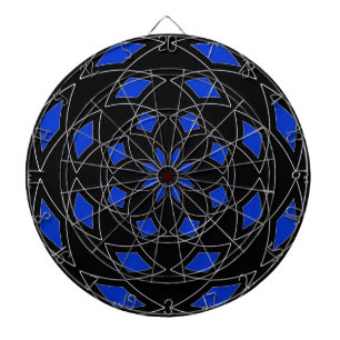 Dart Board met blauw zwart Abstract Design Dartbord