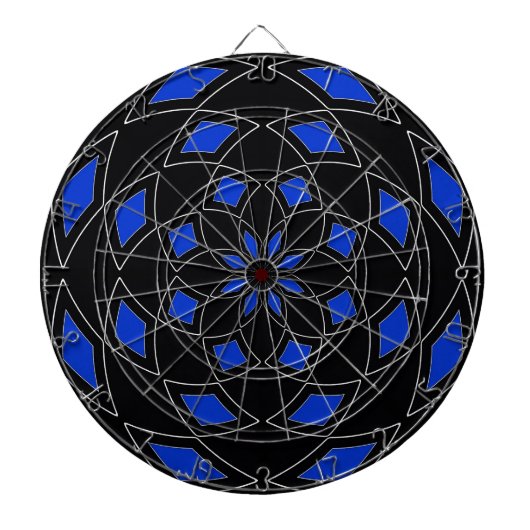 Dart Board met blauw zwart Abstract Design Dartbord (Voorkant)