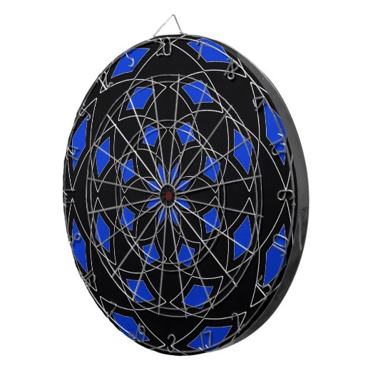 Dart Board met blauw zwart Abstract Design Dartbord (Voorkant Rechts)
