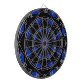 Dart Board met blauw zwart Abstract Design Dartbord (Voorkant Links)