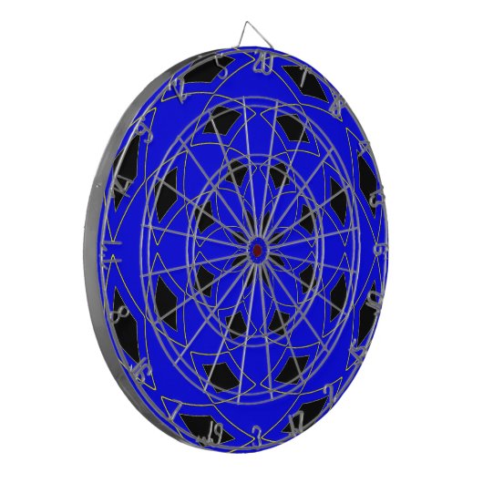 Dart Board met blauw zwart Abstract Design Dartbord (Voorkant Links)