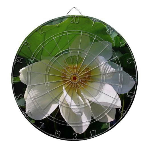 Dart Board met delicate witte Lotus Flower Dartbord (Voorkant)