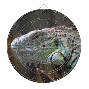 Dart Board met hoofd van de kleurrijke Iguana hage Dartbord