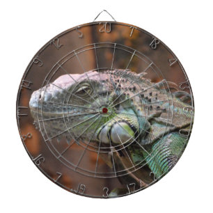 Dart Board met kleurrijke Iguana hazard Dartbord