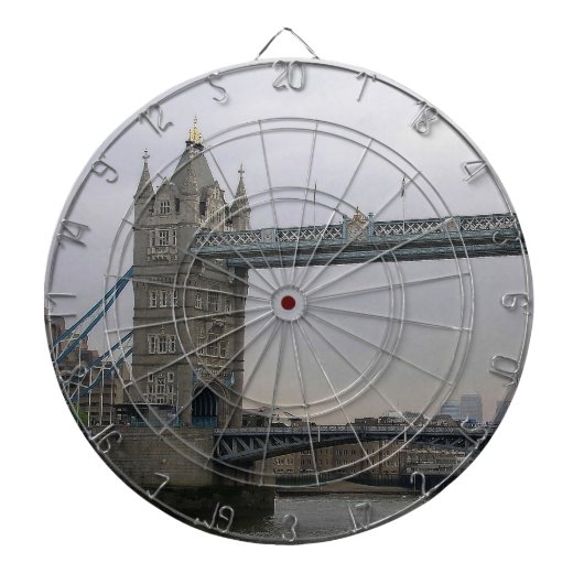 Dart Board met Tower Bridge over de Theems Dartbord (Voorkant)