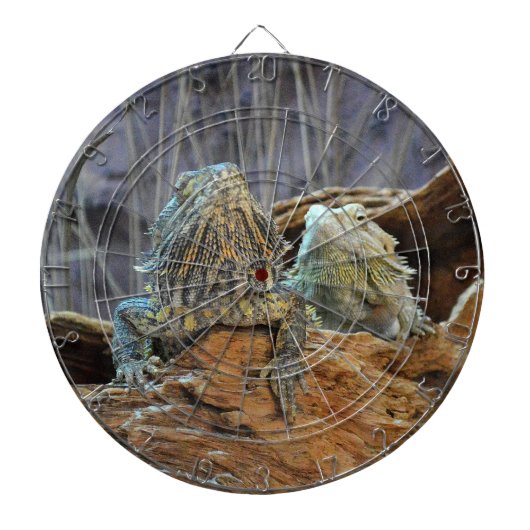 Dart Board met twee merkwaardige lizards Dartbord (Voorkant)