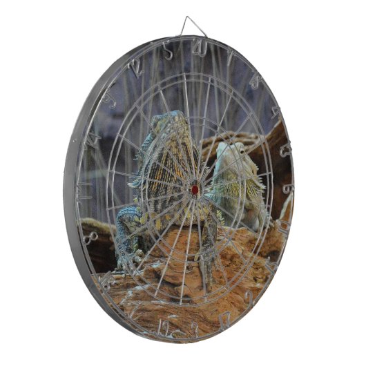 Dart Board met twee merkwaardige lizards Dartbord (Voorkant Links)