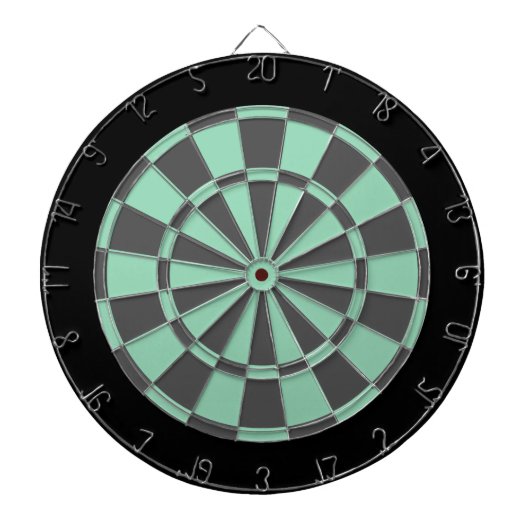 Dart Board: Mint Green, Charcoal Grey en Black Dartbord (Voorkant)