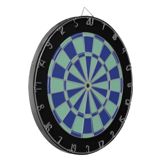 Dart Board: Mint Green, Royal Blue en Black Dartbord (Voorkant Links)