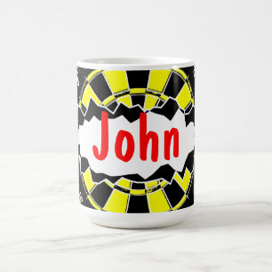 Dart board mok koffie met persoonlijke naam