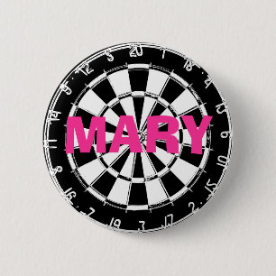 Dart board-naamknoppen voor teamspelers ronde button 5,7 cm