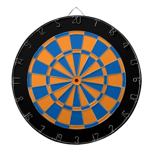 Dart Board: Oranje, blauw en zwart Dartbord (Voorkant)
