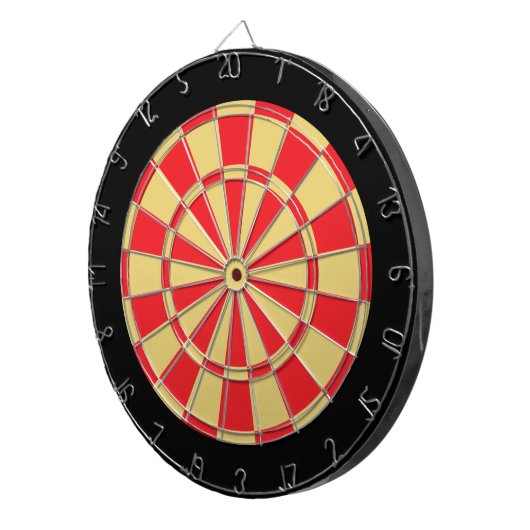 Dart Board: oud goud, rood en zwart Dartbord (Voorkant Rechts)