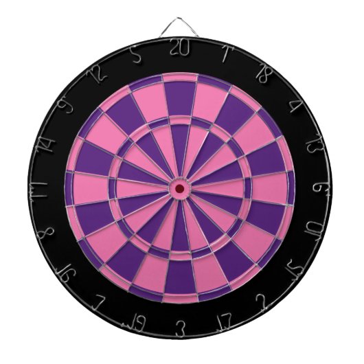 Dart Board: roze, Paars en zwart Dartbord (Voorkant)