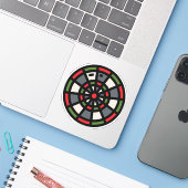 dart board sticker (Laptop met iPhone)