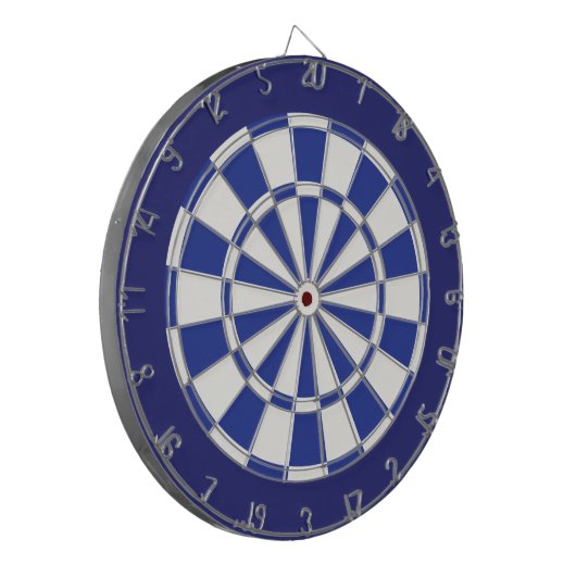 Dart Board: White, Royal en Navy Blue Dartbord (Voorkant Links)