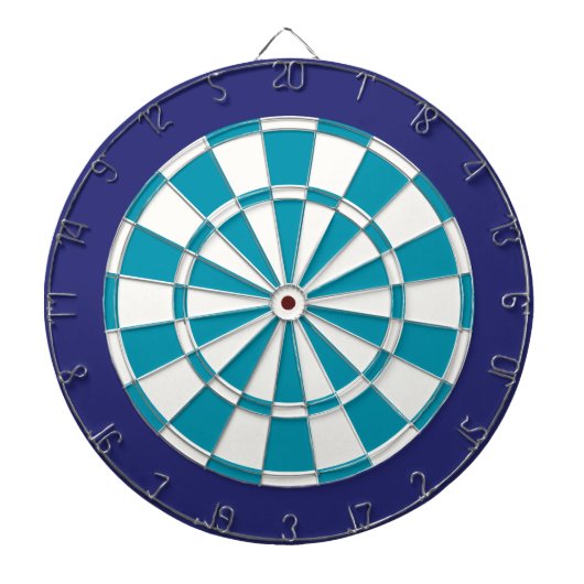 Dart Board: wit, Blauwgroen en marineblauw Dartbord (Voorkant)