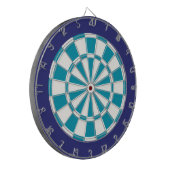 Dart Board: wit, Blauwgroen en marineblauw Dartbord (Voorkant Links)