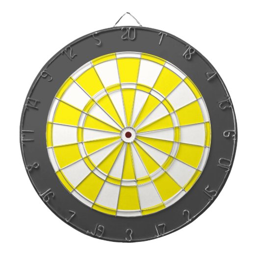 Dart Board: Wit, geel en steenkoolgrijs Dartbord (Voorkant)