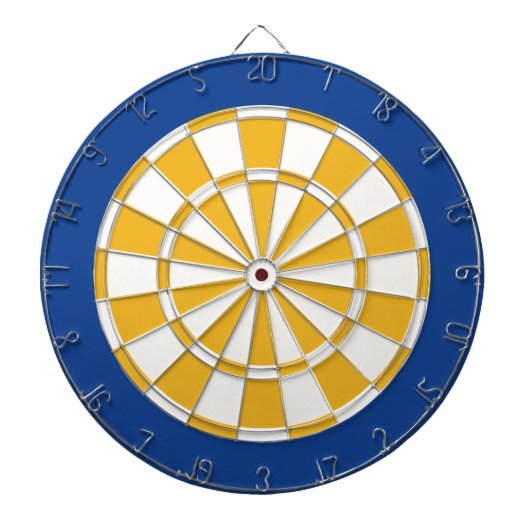 Dart Board: wit, goud en blauw Dartbord (Voorkant)