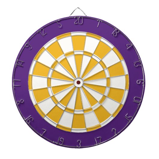Dart Board: Wit, goud en Paars Dartbord (Voorkant)