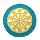 Dart Board: wit, gouden geel en Blauwgroen Dartbord (Voorkant)