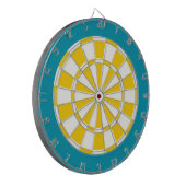 Dart Board: wit, gouden geel en Blauwgroen Dartbord (Voorkant Links)