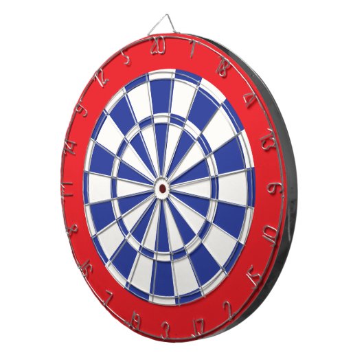 Dart Board: wit, koninklijk blauw en rood Dartbord (Voorkant Rechts)