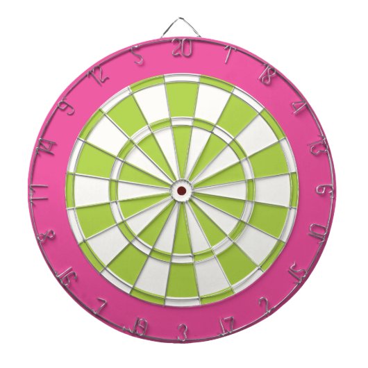 Dart Board: wit, Limoen en roze Dartbord (Voorkant)