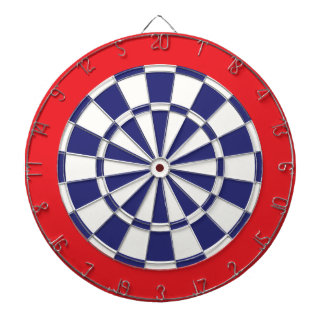 Dart Board: Wit, marineblauw en rood Dartbord