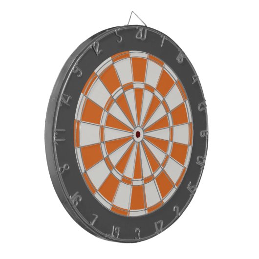 Dart Board: Wit, Oranje en steenkoolgrijs Dartbord (Voorkant Links)