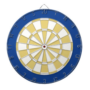 Dart Board: Wit, oud goud en blauw Dartbord