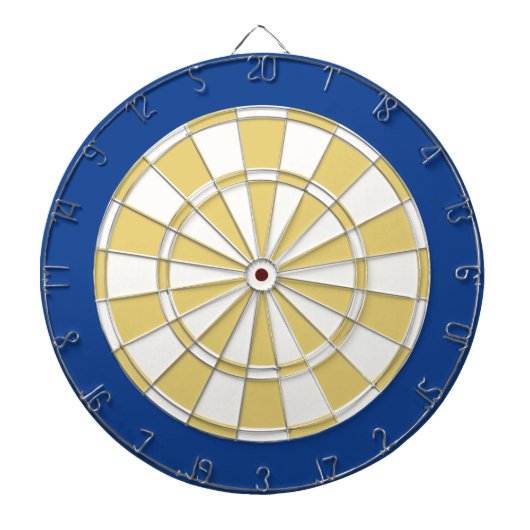 Dart Board: Wit, oud goud en blauw Dartbord (Voorkant)