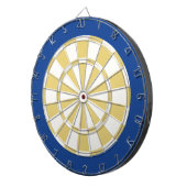 Dart Board: Wit, oud goud en blauw Dartbord (Voorkant Rechts)