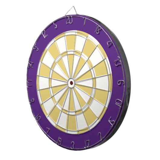 Dart Board: wit, oud goud en Paars Dartbord (Voorkant Rechts)