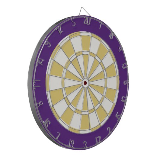 Dart Board: wit, oud goud en Paars Dartbord (Voorkant Links)